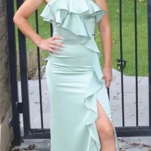 Sage Prom Dress Strapless